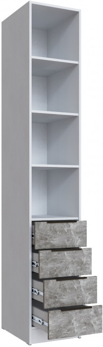 Шкаф Мадрид, композиция 12, Белый/Ателье светлое