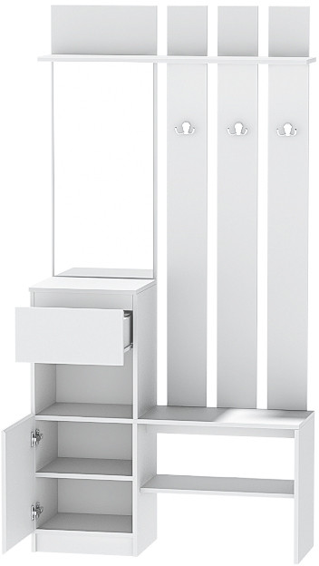 Кэт-1 Вешалка 1, Белый/Белый