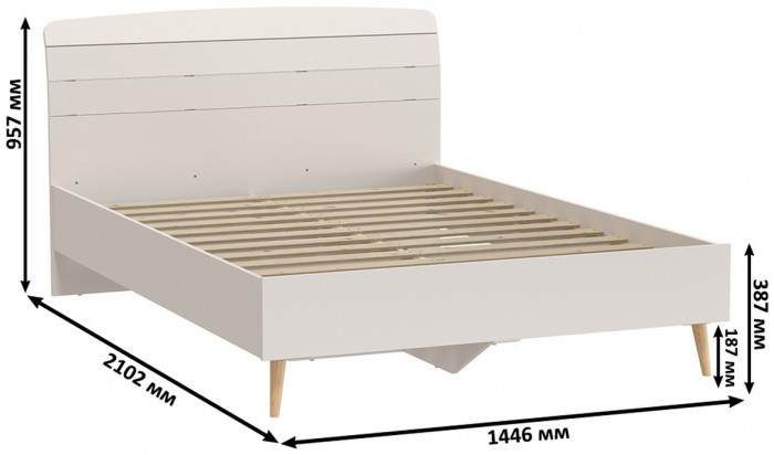 Афина Спальня Кровать 1400 + Шкаф 4-х дверный + Тумба, цвет кашемир серый, 144,6х210,2х95,7 + 160х56,3х220 + 45х37х45 см., 1400х2000, б/м, осн. есть