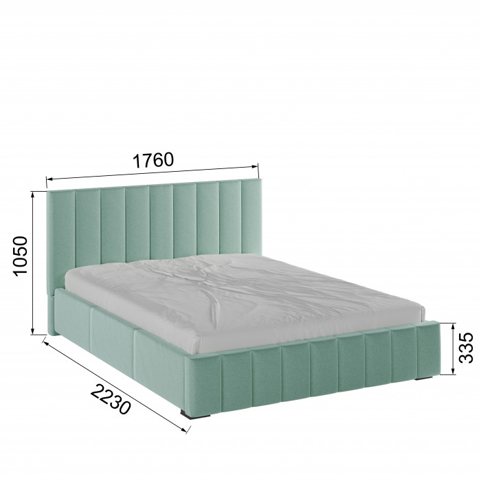 Нега Кровать интерьерная 160 мятный, ортопед