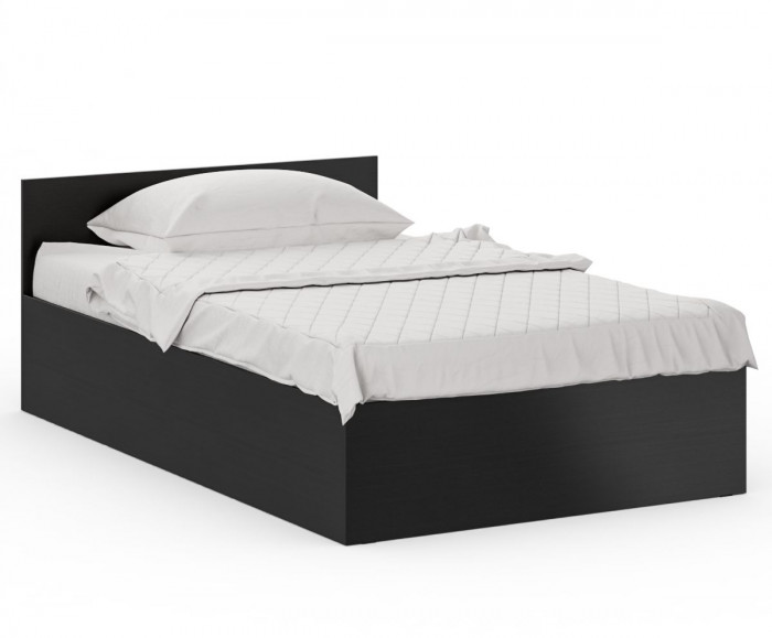 Кровать 1200 + Шкаф угловой Стандарт, цвет венге, ШхГхВ 123,5х203,5х70 + 81,2х81,2х200см., сп.м. 1200х2000 мм., без матраса, основание есть