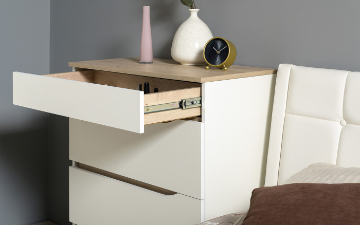 Муссон Спальня № 14, цвет белый/дуб эндгрейн элегантный, ортопед, сп. м. 1600х2000 мм., б/м