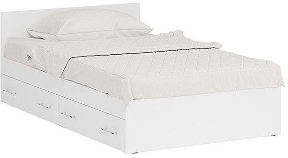 Стандарт Кровать с ящиками 1200, белый