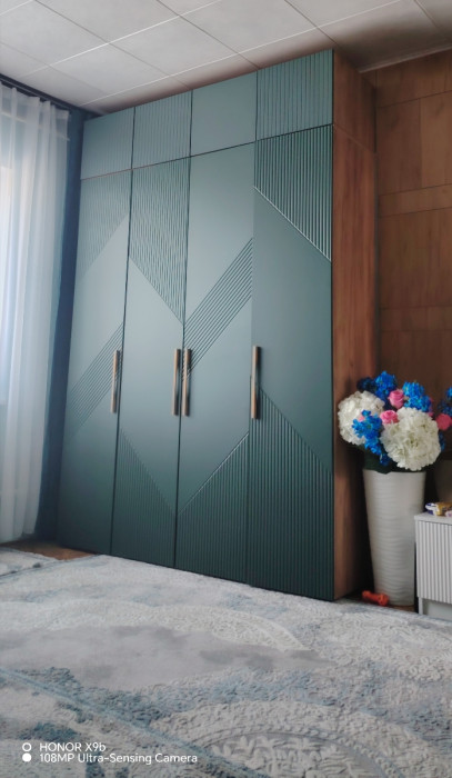 Ирис Шкаф 4-х ств. 1800 браш мени грин/дуб крафт