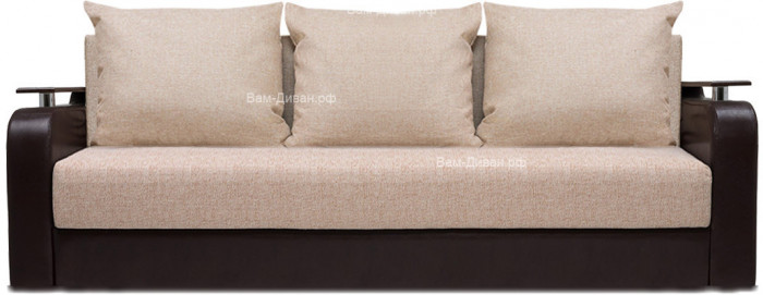 Диван еврокнижка Лорд 160 рогожка коричневая
