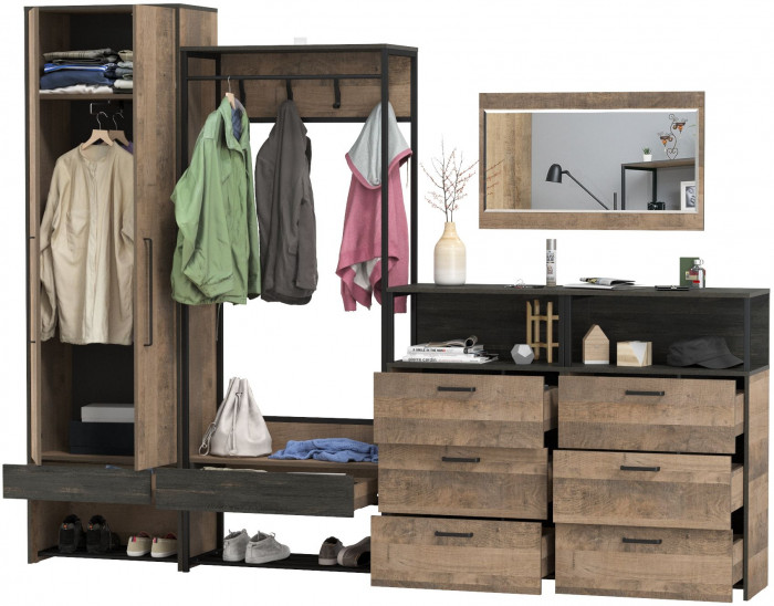 Трувор Прихожая 235, дуб гранж песочный/интра