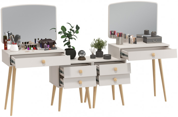 Афина Спальня Трюмо х 2, кашемир серый