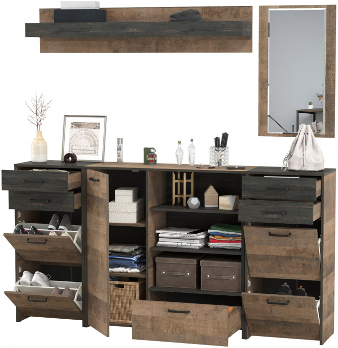 Трувор Прихожая 177, дуб гранж песочный/интра