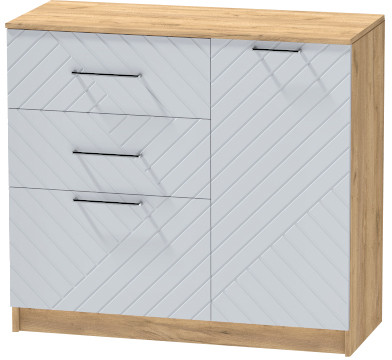 Комод №2 "Иннэс-7", Крафт золотой/Монблан Р-826