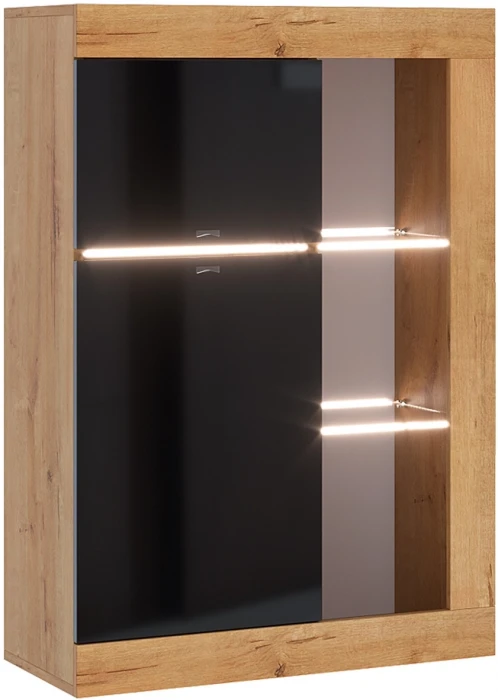 Прага Модульная Гостиная, вариант №2, Дуб Вотан/Черный глянец