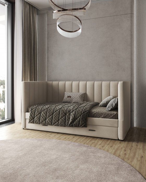 Подростковая кровать "Нега" с бортами (интерьерная), Бежевый