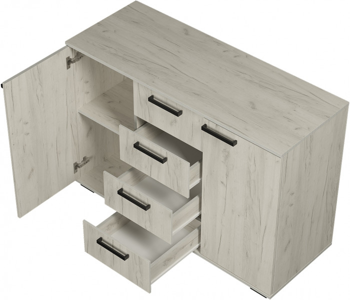 Комод "Стандарт №2" НЕВ (1200х828х460) дуб крафт белый