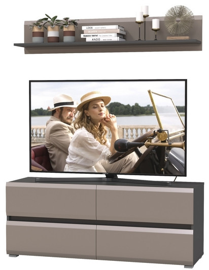 Сидней Комплектация № 043, корпус: антрацит/фасады: МДФ веллюто капучино