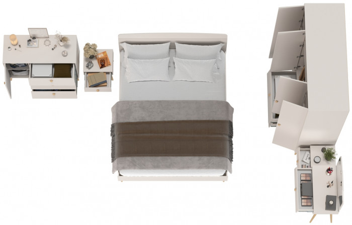 Афина Спальня 31-1600, кашемир серый