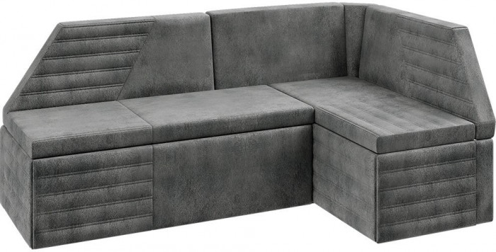 Лондон Скамья угловая со спальным местом (Дуб сонома трюфель/Велюр серый)