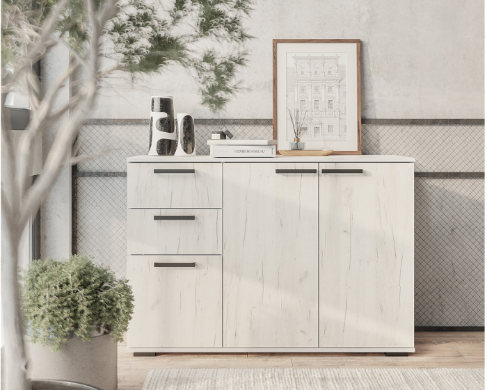 Комод "Стандарт №3" НЕВ (1200х828х460) дуб крафт белый