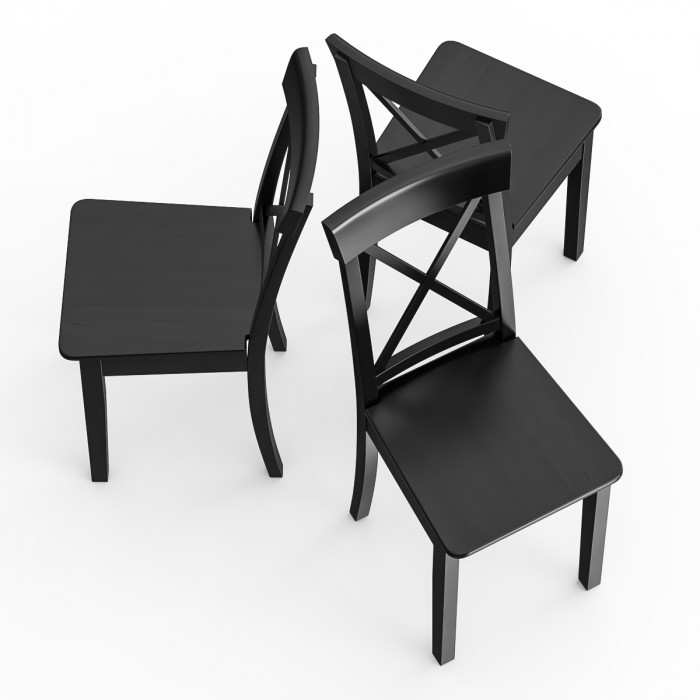 Три стула Мебель--24 Гольф-14 разборных, цвет венге, деревянное сиденье венге, ШхГхВ 41х42х95 см., от пола до верха сиденья 47 см.