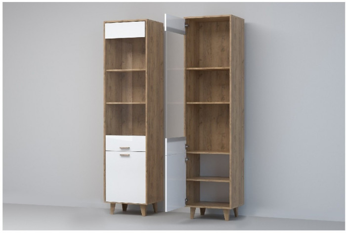 Эго Пенал ПС-1 НГ (Глянец Белый/Дуб Крафт Золотой)