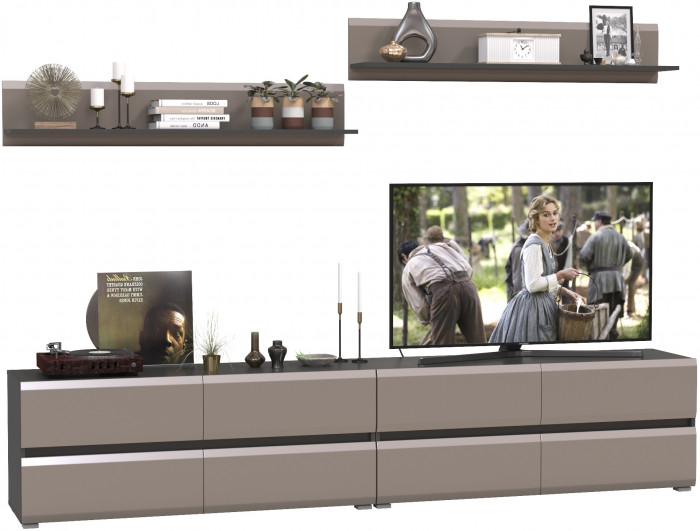 Сидней Комплектация № 044, корпус: антрацит/фасады: МДФ веллюто капучино