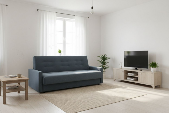 Раскладной диван-кровать, прямой, книжка, цвет серый, Милан 120