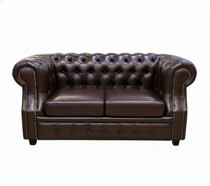 Диван Честер ЛОФТ 2-х местный, коричневый венге