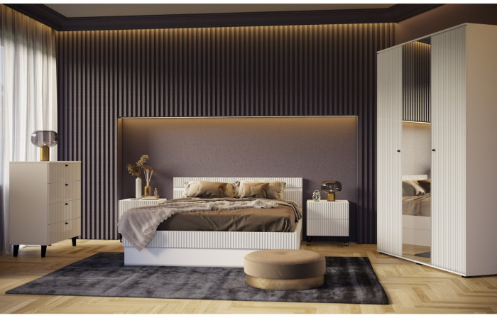 Модульная спальня Оливия (Белый, Белый глянец)