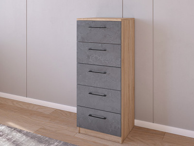 Комод 02/16 45х40х110 Сонома/Железный Камень