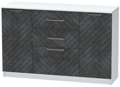 Комод №3 "Иннэс-7", Белый/Бетон графит