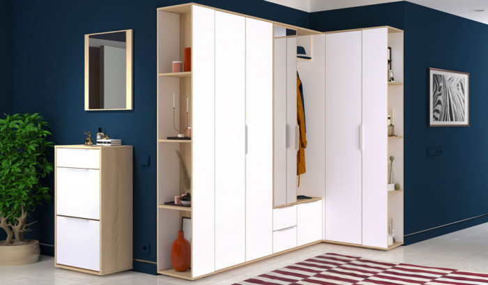 Куба Шкаф для одежды 13.136, цвет дуб сонома/белый премиум, ШхГхВ 79,8х38,3х210,6 см.