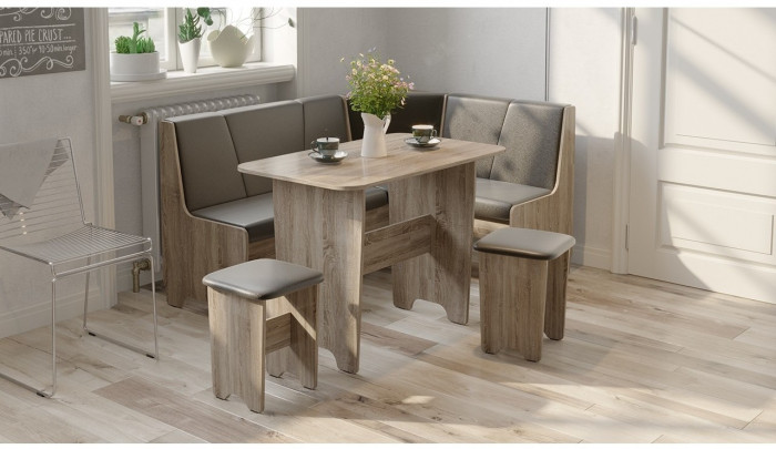 Техас Кухонный уголок Исп.1 (Венге/Экокожа бежевая)