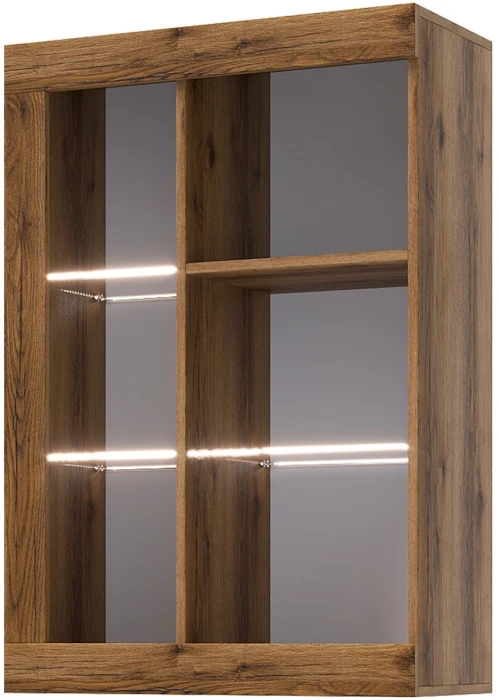 Прага Модульная Гостиная, вариант №2, Дуб Делано/Черный глянец