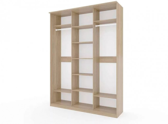 Шкаф купе Модерн 1776х600 3-х дверный 3-х секционный фотопечать №1 ясень