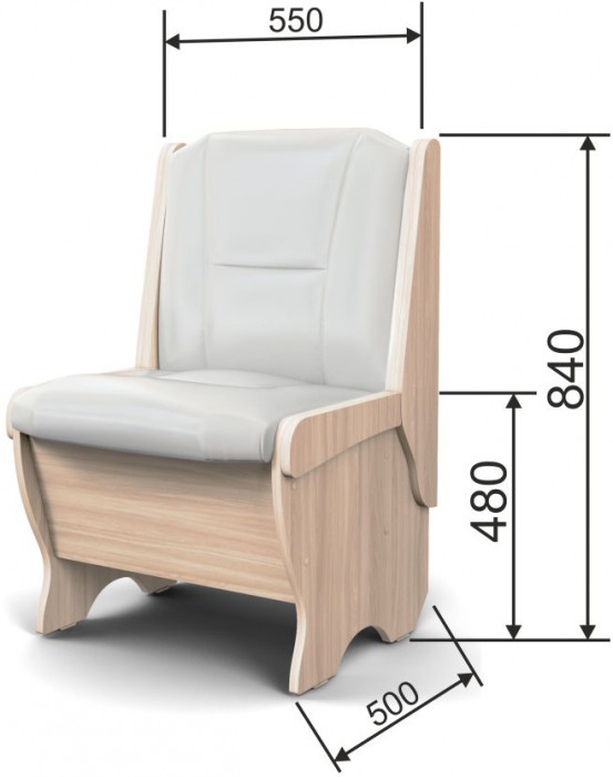 Скамья Лотос 550 ясень светлый/милк