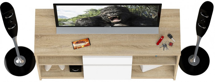 Мори Тумба ТВ МТВ1204.1, дуб сонома/белый