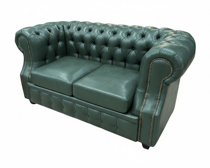 Диван Честер ЛОФТ 2-х местный, зеленый