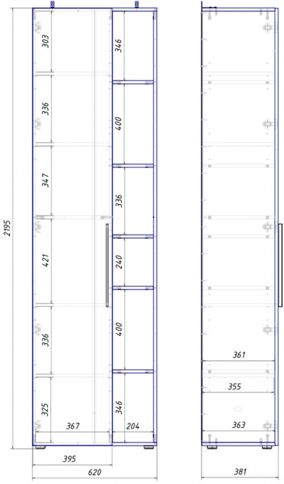 Эйр Гостиная 16.324.02 Шкаф, серый графит