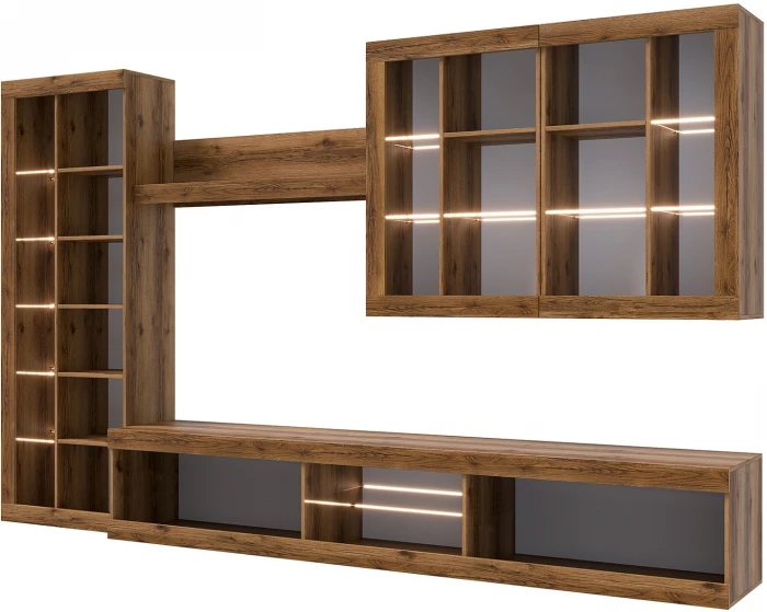 Прага Модульная Гостиная, вариант №2, Дуб Делано/Графит