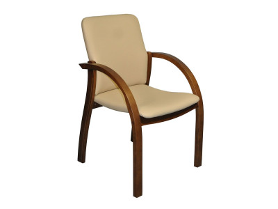 Кресло Джуно Люкс темный орех/ к/з бежевый