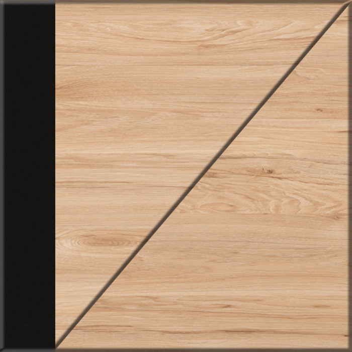 Брюс два Стола 12.157 + два Комода 16.233, цвет чёрный/Battle rock Santiago/столешница МДФ ель карпатская, 486,8х62,6(38,3)х75(85,6) см., ун. сб.