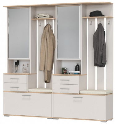 Два шкафа с вешалкой Домино 2-3431дкз/к.с, цвет дуб крафт золотой/кашемир серый, ШхГхВ 200х36х202 см., универсальная сборка