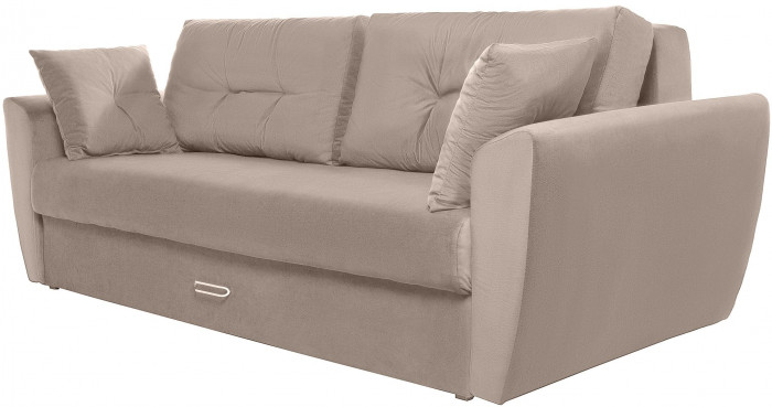 Диван-кровать Амстердам Люкс, 150х195, еврокнижка, пружинный блок, велюр, бежевый