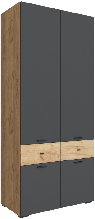 Модульная гостиная Дублин, набор №1, Дуб крафт золотой/Графит серый