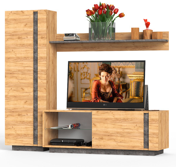 Арчи № 08, дуб крафт золотой/камень тёмный