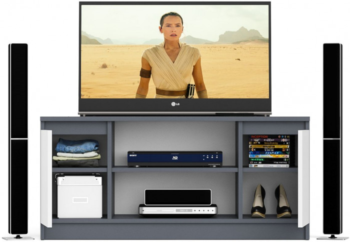 Мори Тумба ТВ МТВ1200.1, графит/белый