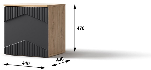 Тумба прикроватная (левое исп.) "Оливия" - Белый текстурный/Ясень белый