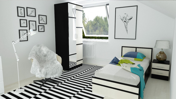 Сакура Тумба прикроватная, цвет венге/дуб лоредо, ШхГхВ 40х42х47 см.