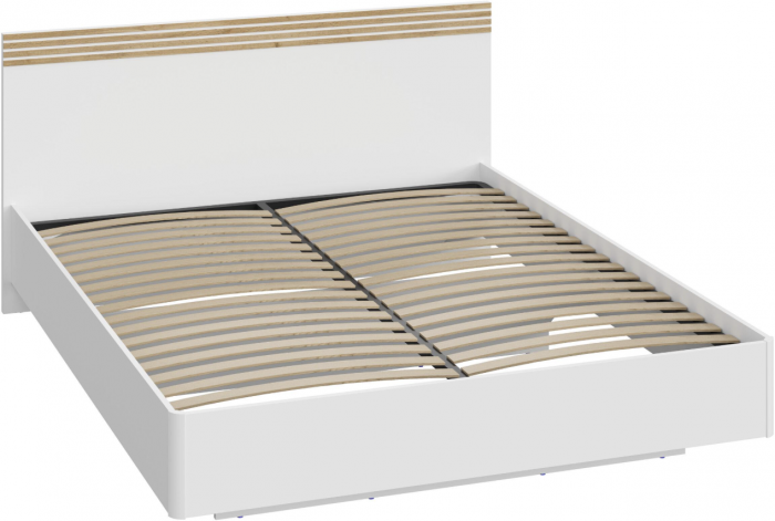 Кровать парящая 160 КР-410-16-16 с ортопед основанием, Белый/Профиль МДФ Дуб вотан