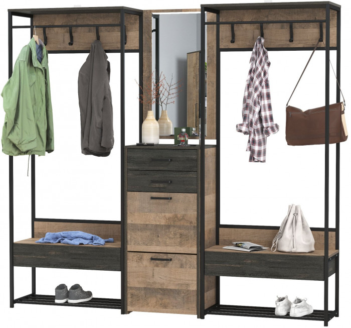 Трувор Прихожая 245, дуб гранж песочный/интра