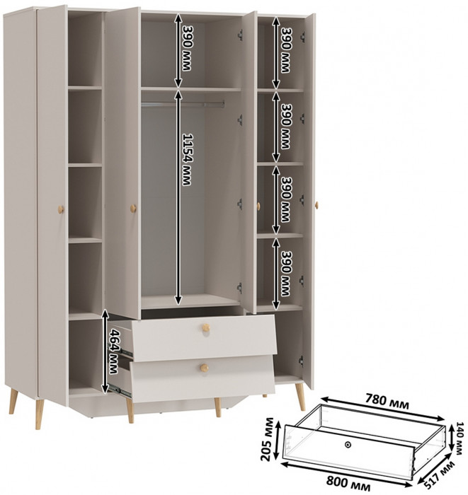 Афина Спальня 33-1600, кашемир серый