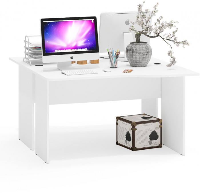 Два стола письменных С-МД-1-04, белый шагрень